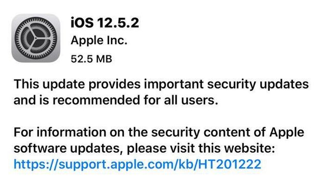 开平苹果手机维修分享iOS12.5.2发布，建议所有老苹果用户安装 